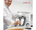 ADIVO 1300W Electric Stand Mixer 6 Speed 5L Kitchen Timer LED Whisk Cake Bowl