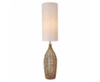 Rustic Charm, Hemp Rope Floor Lamp - Natural Linen Shade, 1300mm High, PL0141