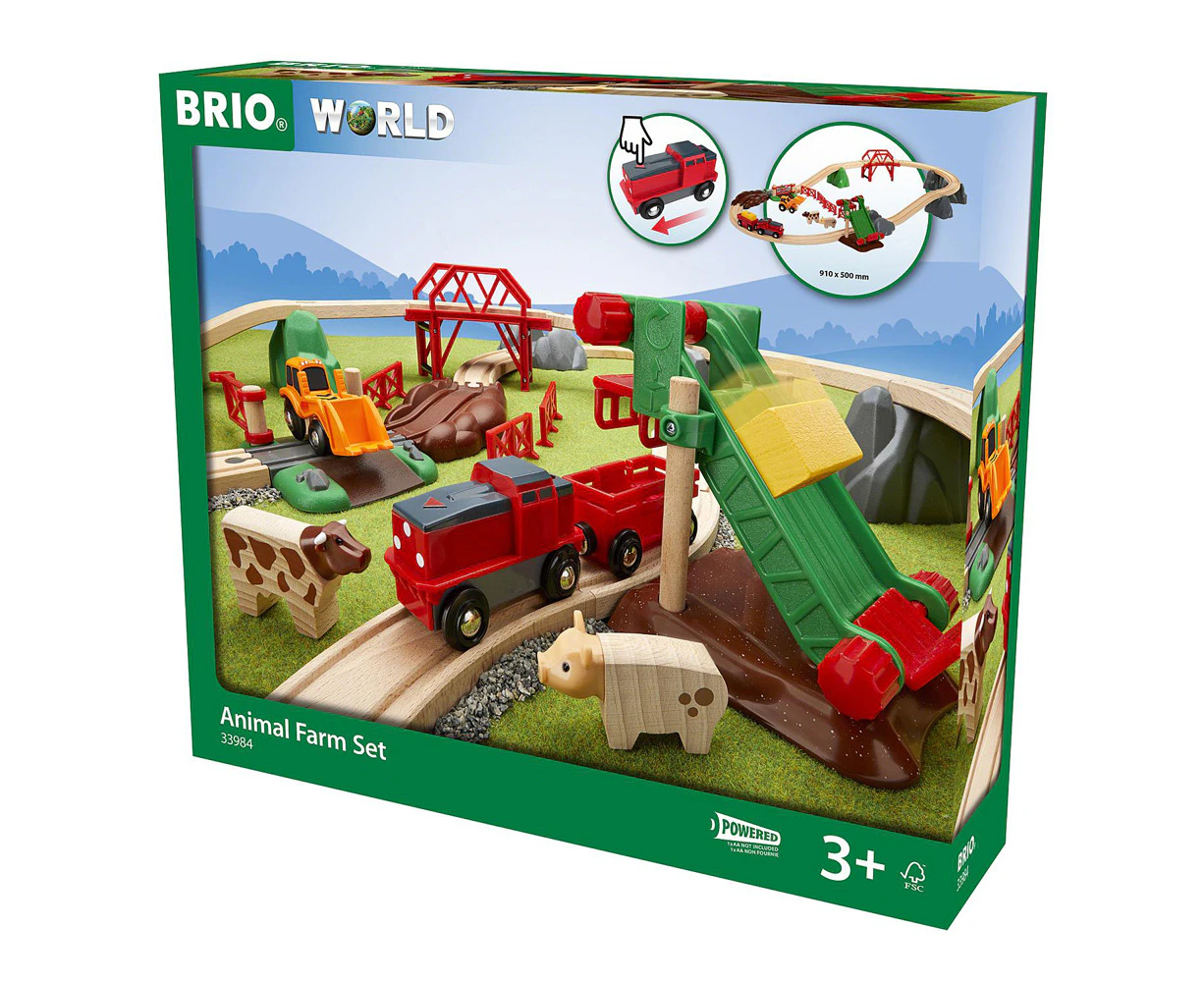 30pc Brio Animal Farm Set Kids/Childrens Interactive Pretend Play Toy 3y+