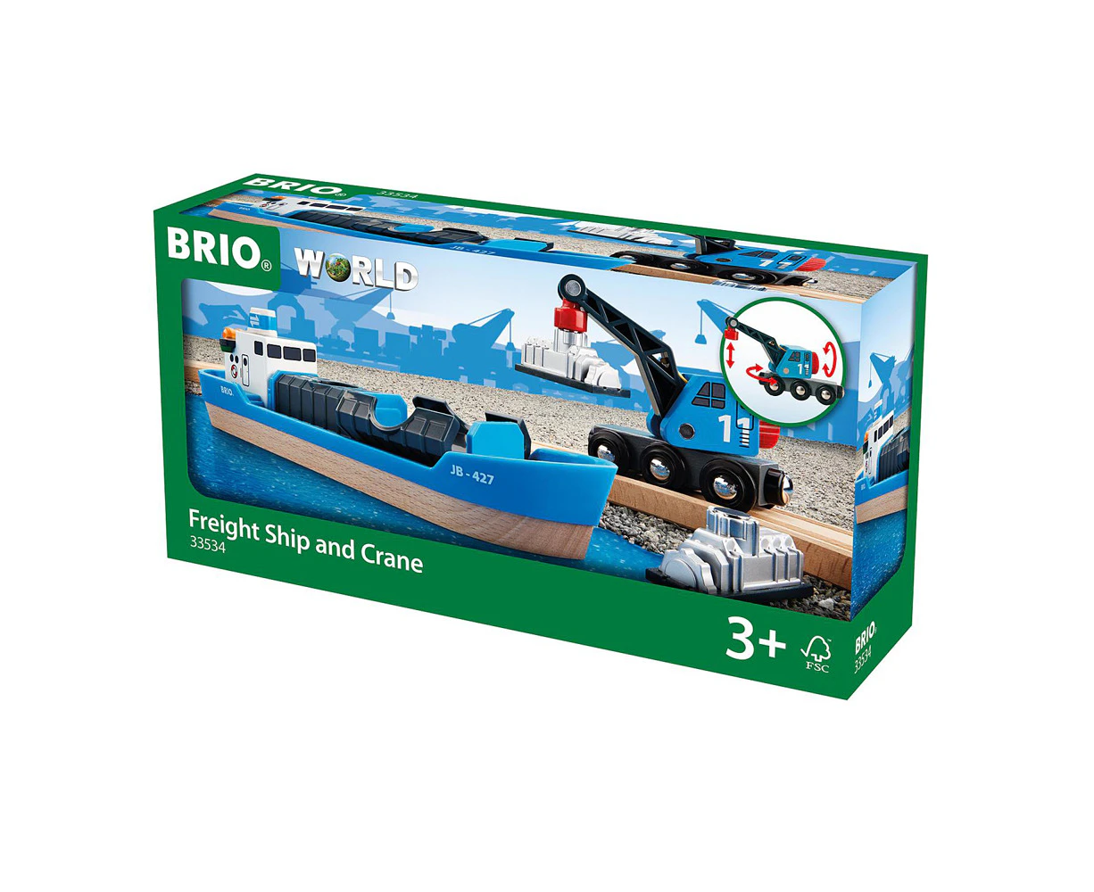 4pc Brio Container & Crane Wagon Kids/Childrens Pretend Play Interactive Toy 3y+