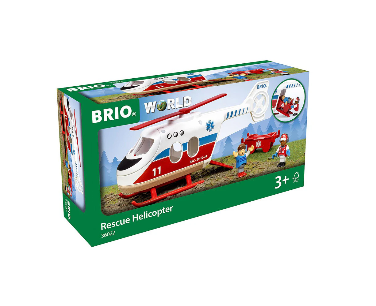 4pc Brio Rescue Helicopter Kids/Childrens Pretend Play Interactive Toy 3y+