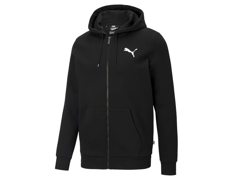 Puma Men's Essentials Small Logo Full-Zip Fleece Hoodie - Puma Black