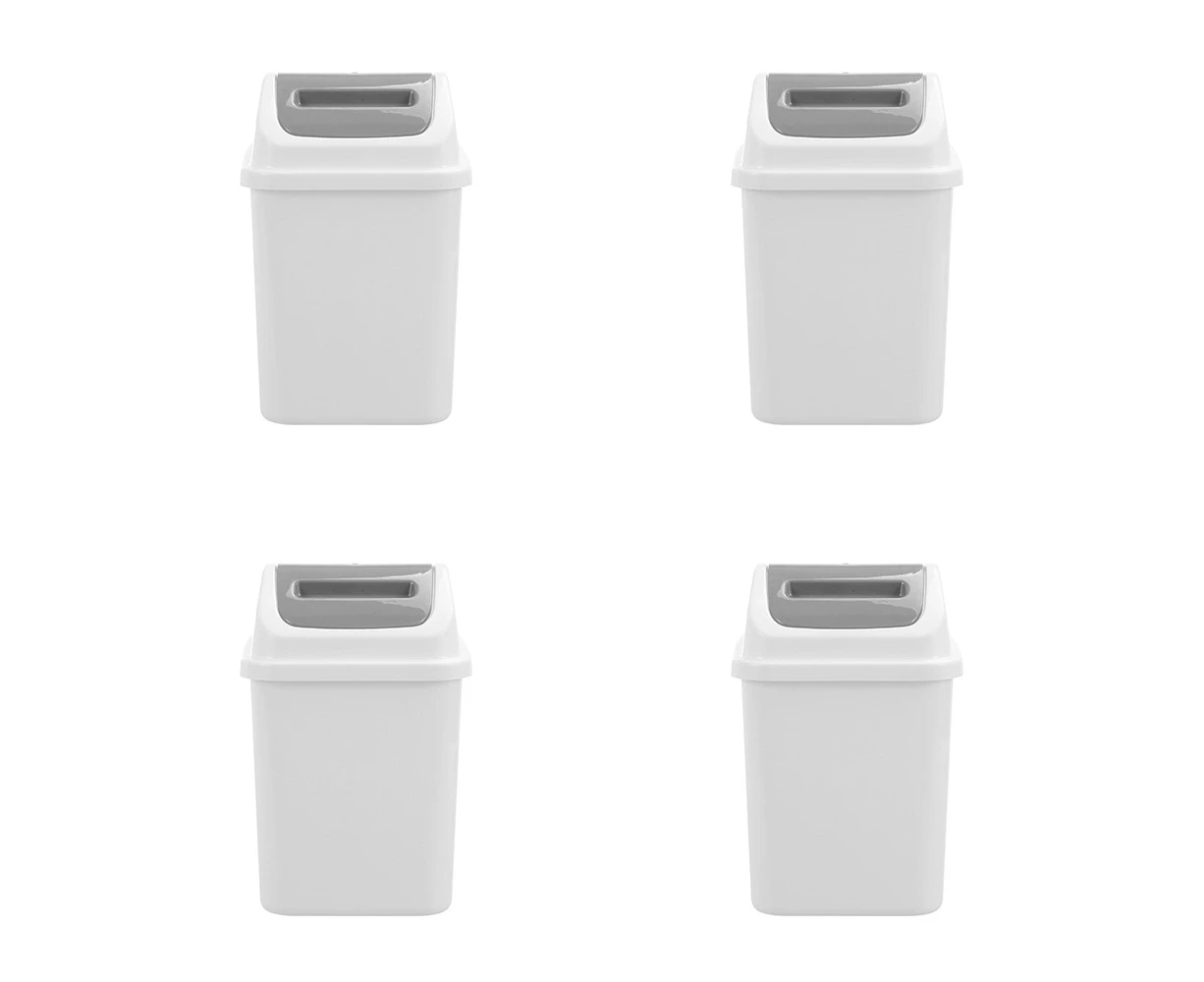 4x Boxsweden Tidy Swing 4L/26cm Rubbish Bin Trash/Garbage Storage Rectangle Asst