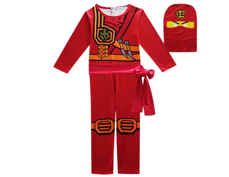 Ninjago Kids Costume Red Ninja Warrior Master of Spinjitzu Book Week Cosplay