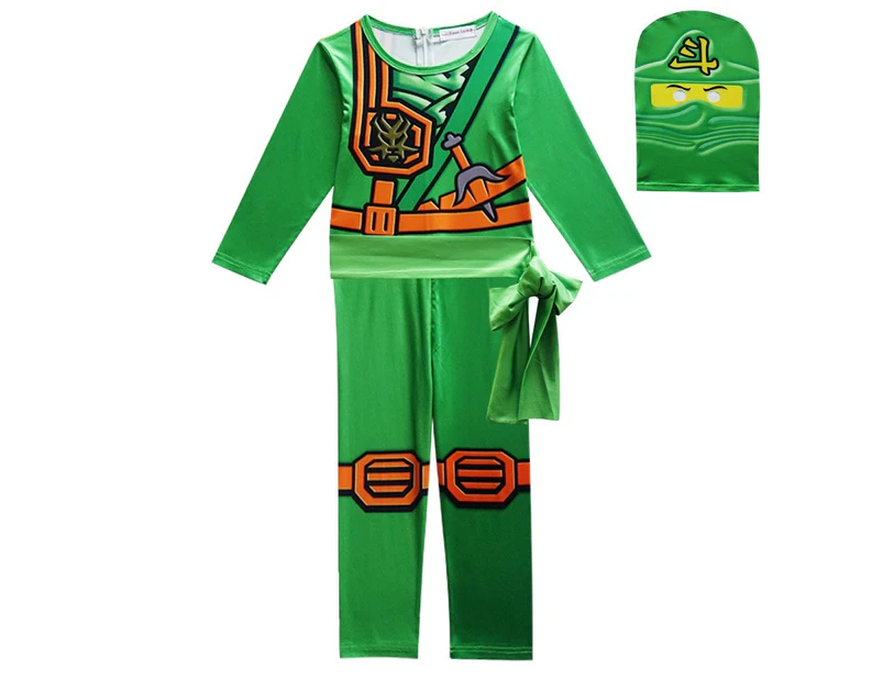 Ninjago Kids Costume Green Ninja Warrior Master of Spinjitzu Book Week Cosplay