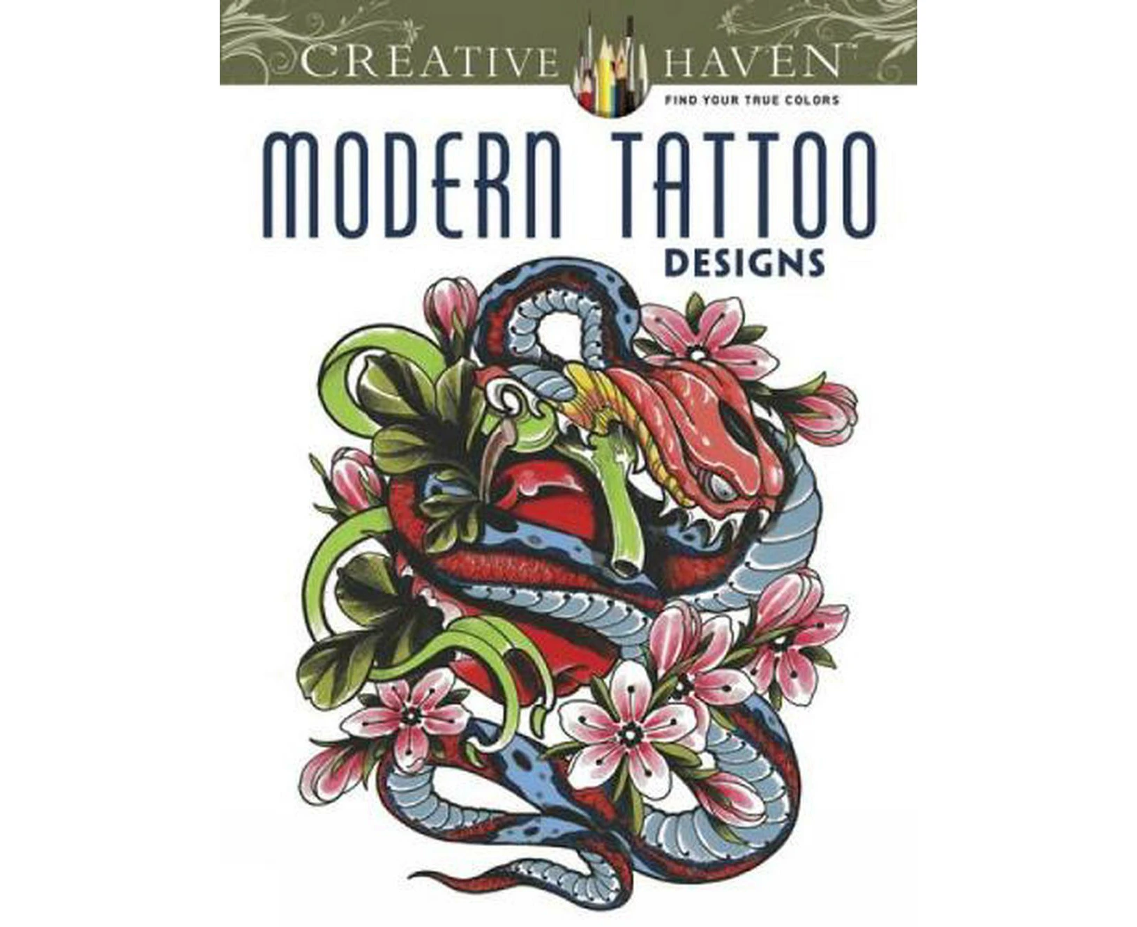 Creative Haven Modern Tattoo Designs Coloring Book