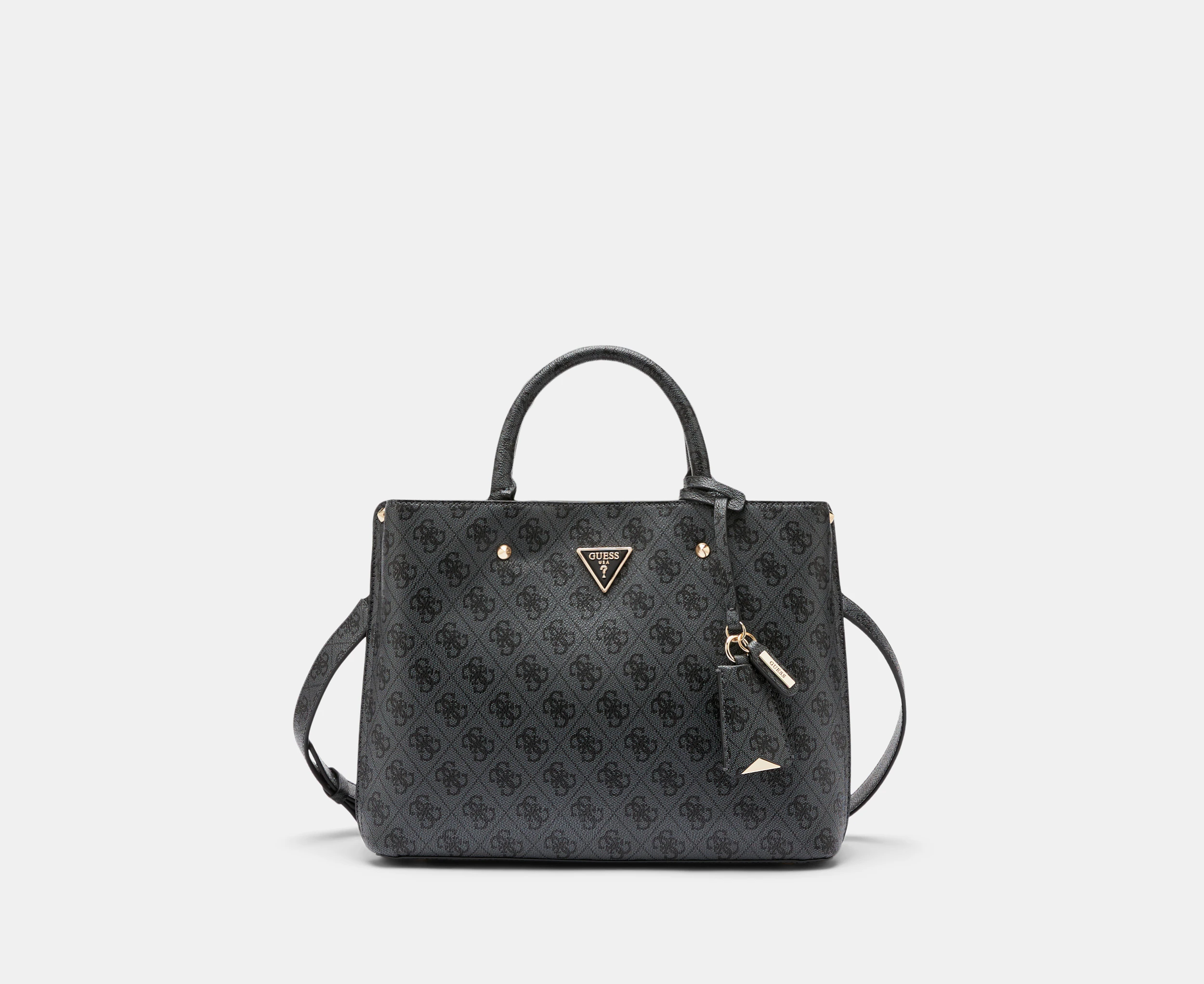 GUESS Meridian Girlfriend Satchel Bag - Coal Logo