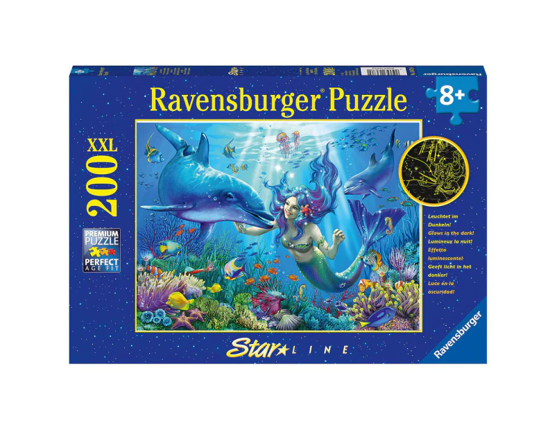 Ravensburger Underwater Paradise Starline Glow in the Dark Jigsaw Puzzle XXL 200pc