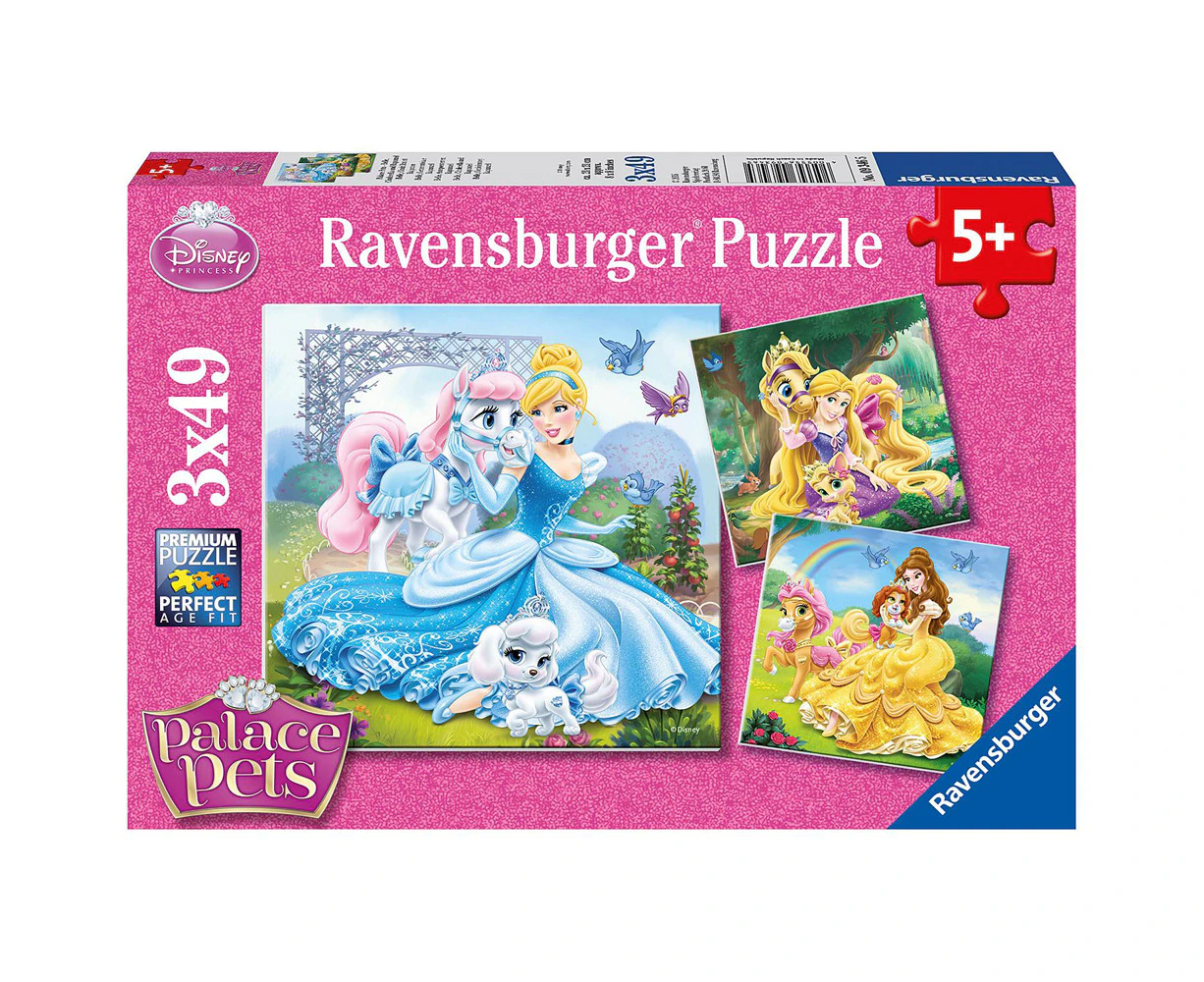 3x49pc Ravensburger Disney Belle Cinderella Rapunzel Childrens Jigsaw Puzzle 5y+