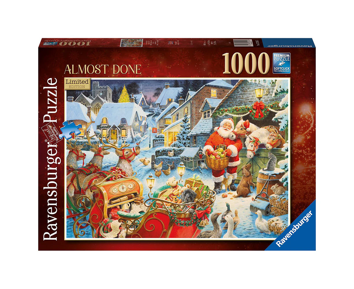 1000pc Ravensburger Almost Done Theme Fun Family Jigsaw Puzzle Set