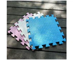 Kidst Pink Collection Interlocking Baby Foam Play Mats for Nurseries & Playrooms - Pink + Dark Blue + White