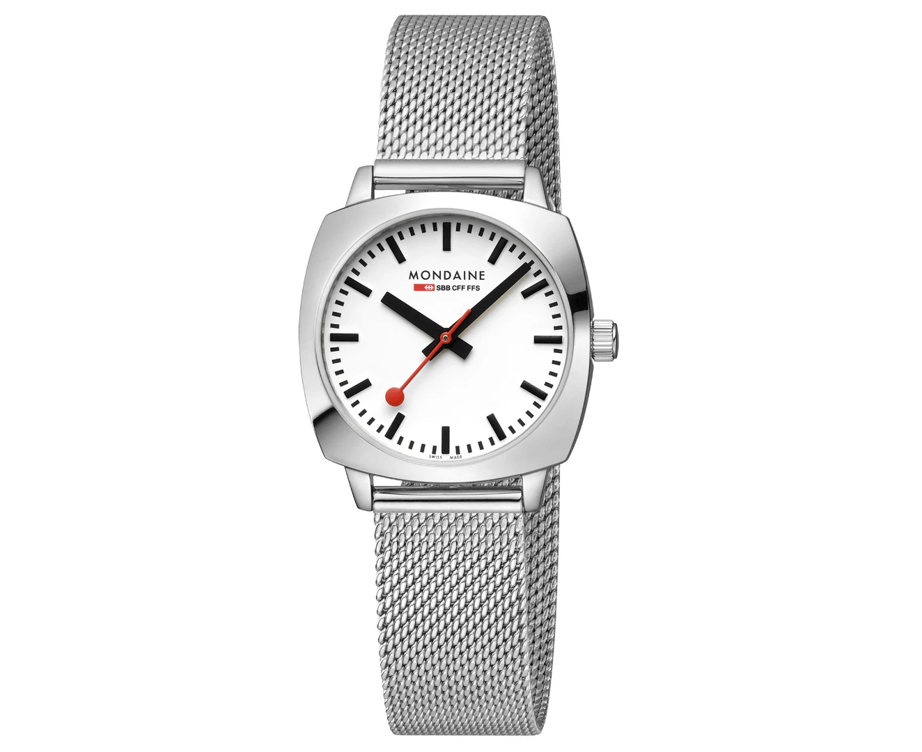 Mondaine Official Swiss Railways Petite Cushion 31mm Stainless Steel Watch