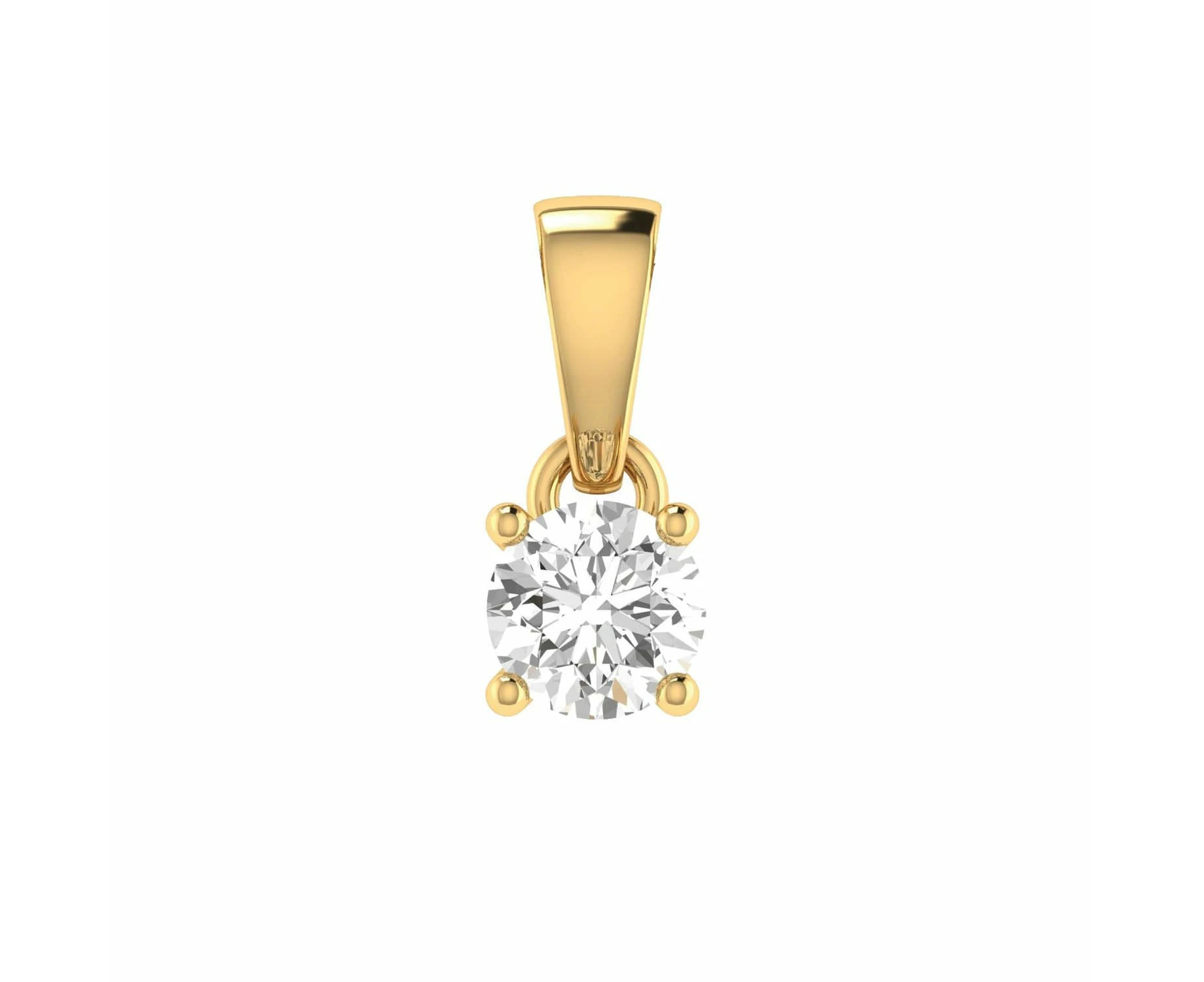 Diamond Solitaire Pendant with 0.10ct Diamonds in 9K Yellow Gold - 9YCP10