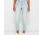 Target Mid Rise Ankle Length Girlfriend Denim Jeans - Blue