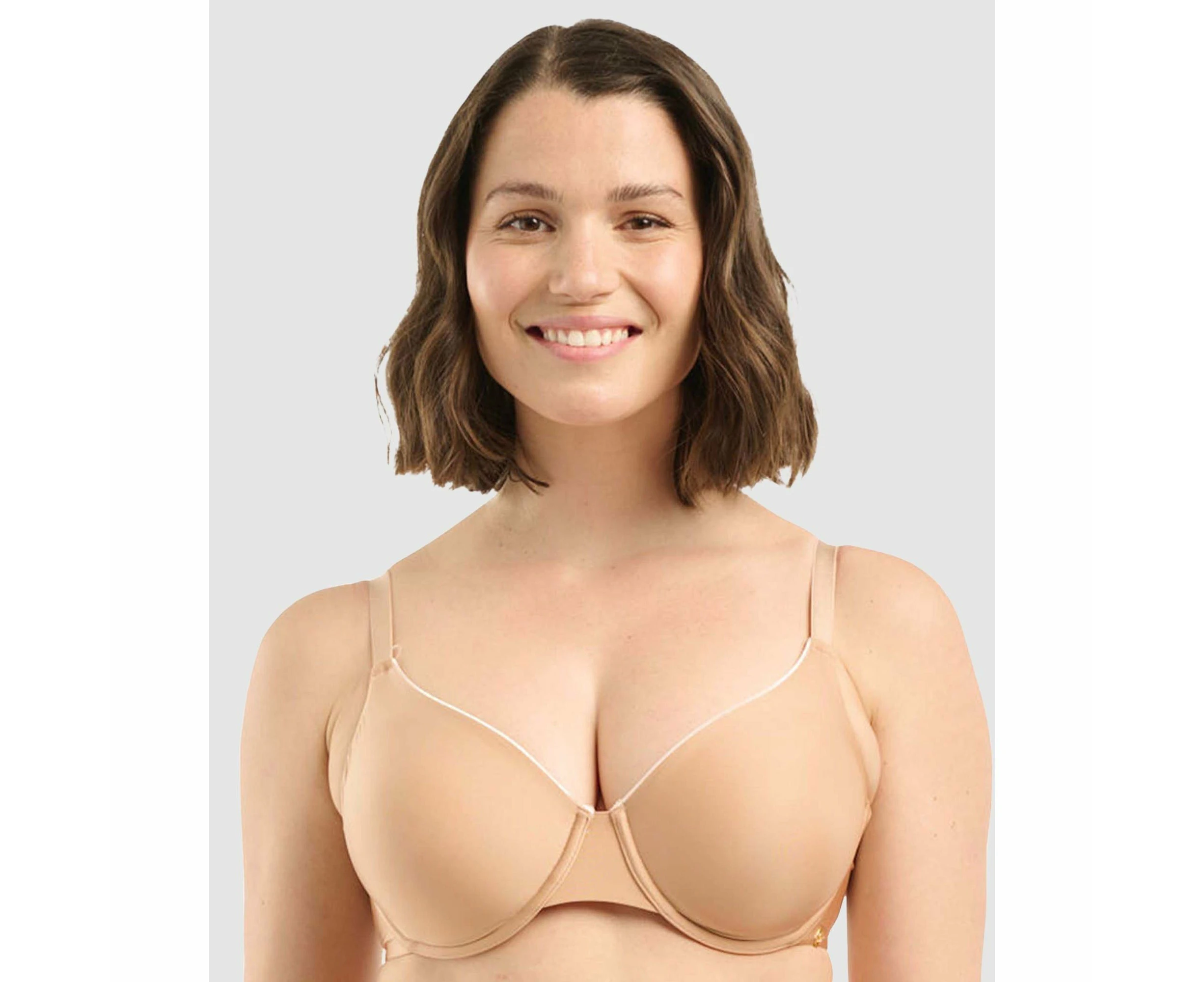 Sans Complexe Unseen Seamless Underwire Full Cup T-Shirt Bra in Black-blush, Blush-beige - Blush-Beige