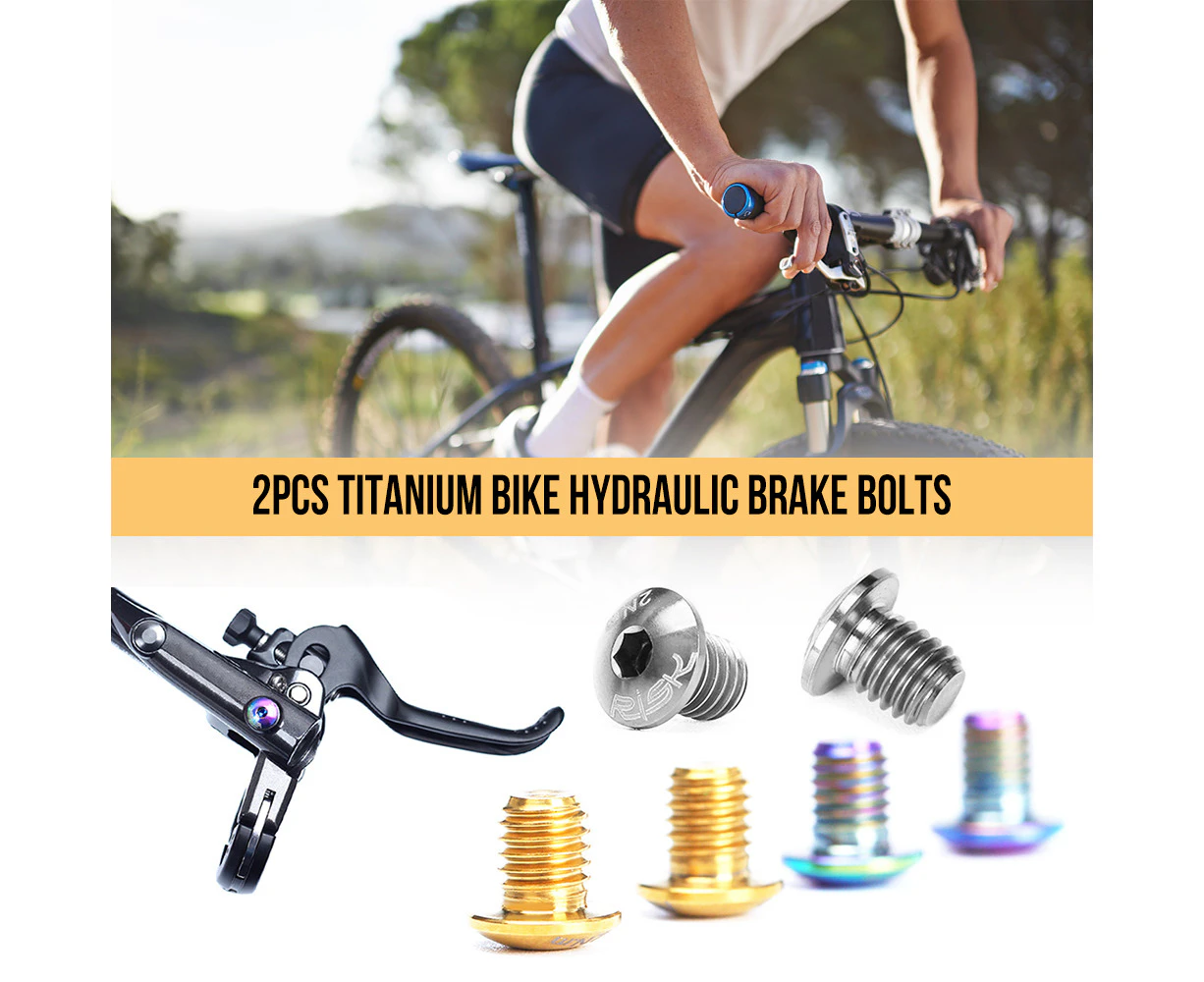 RISK 2PCS / 4PCS TC4 Titanium Bike Hydraulic Brake Cylinder Bolts Bicycle Brake Cylinder Screw