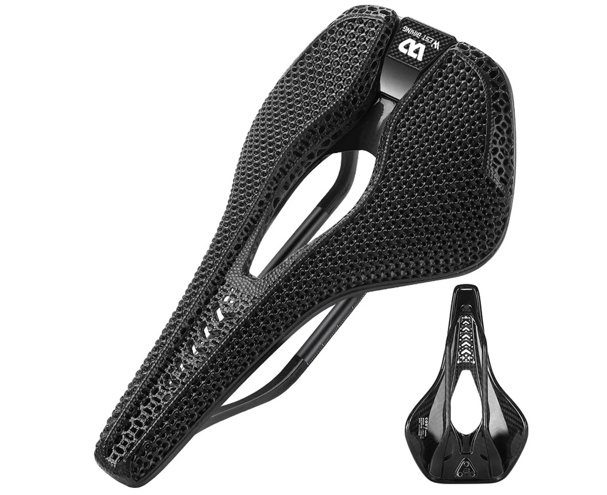 Carbon Fiber 3D Printed Bicycle Saddle Breathable Bike Saddle Ultralight Road Bike Seat