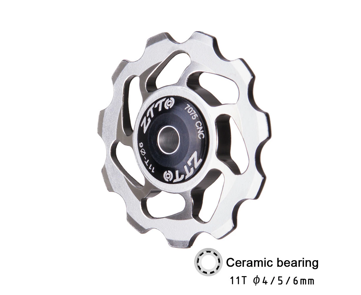 ZTTO 11T MTB Bicycle Rear Derailleur Jockey Wheel Ceramic Bearing Pulley Road Bike Guide Roller Idler 4mm 5mm 6mm