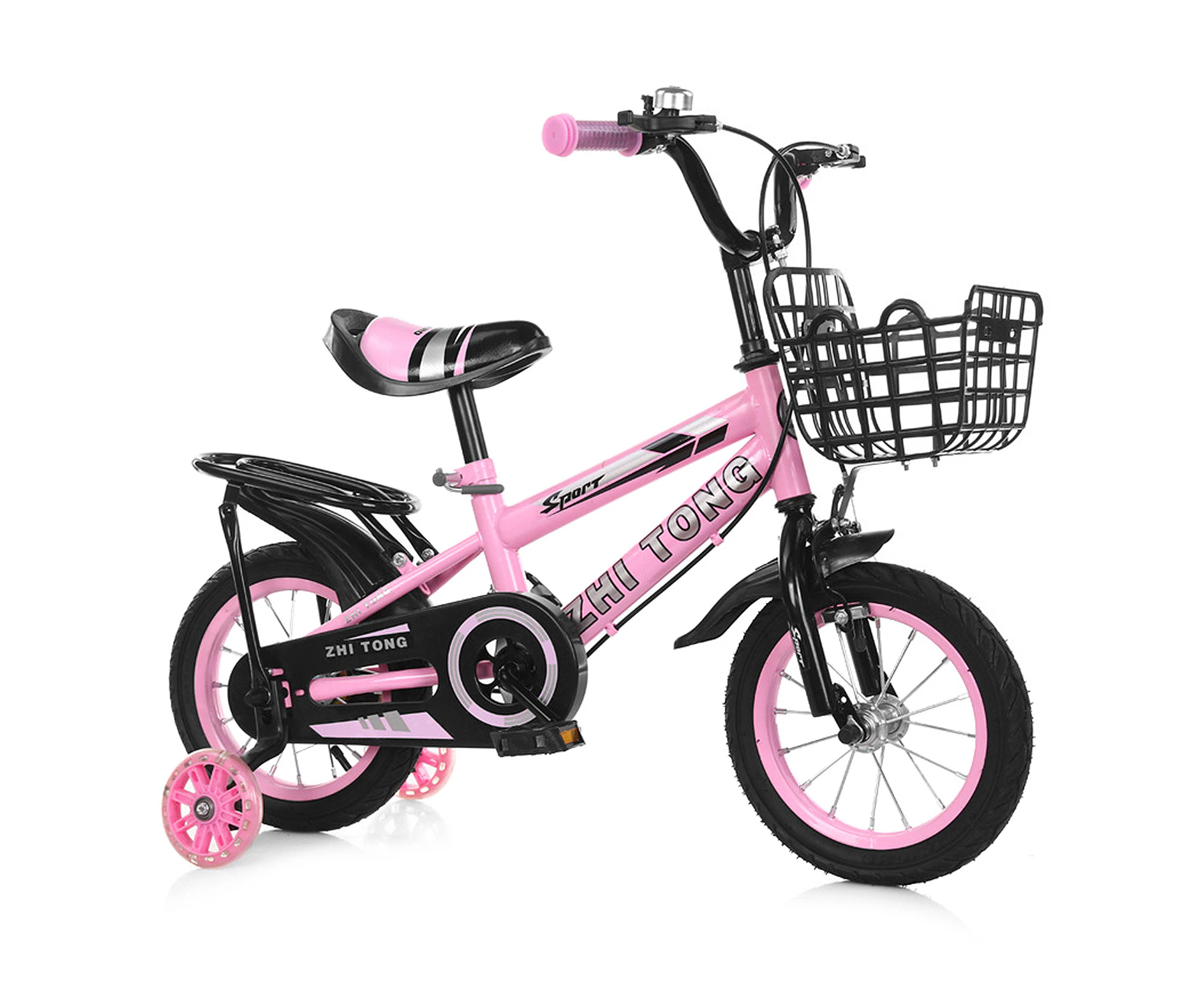 12/14/16 Inch Children Bike Boys Girls Toddler Bicycle Adjustable Height Kid Bicycle with Detachable Basket for 2-7 Years Old