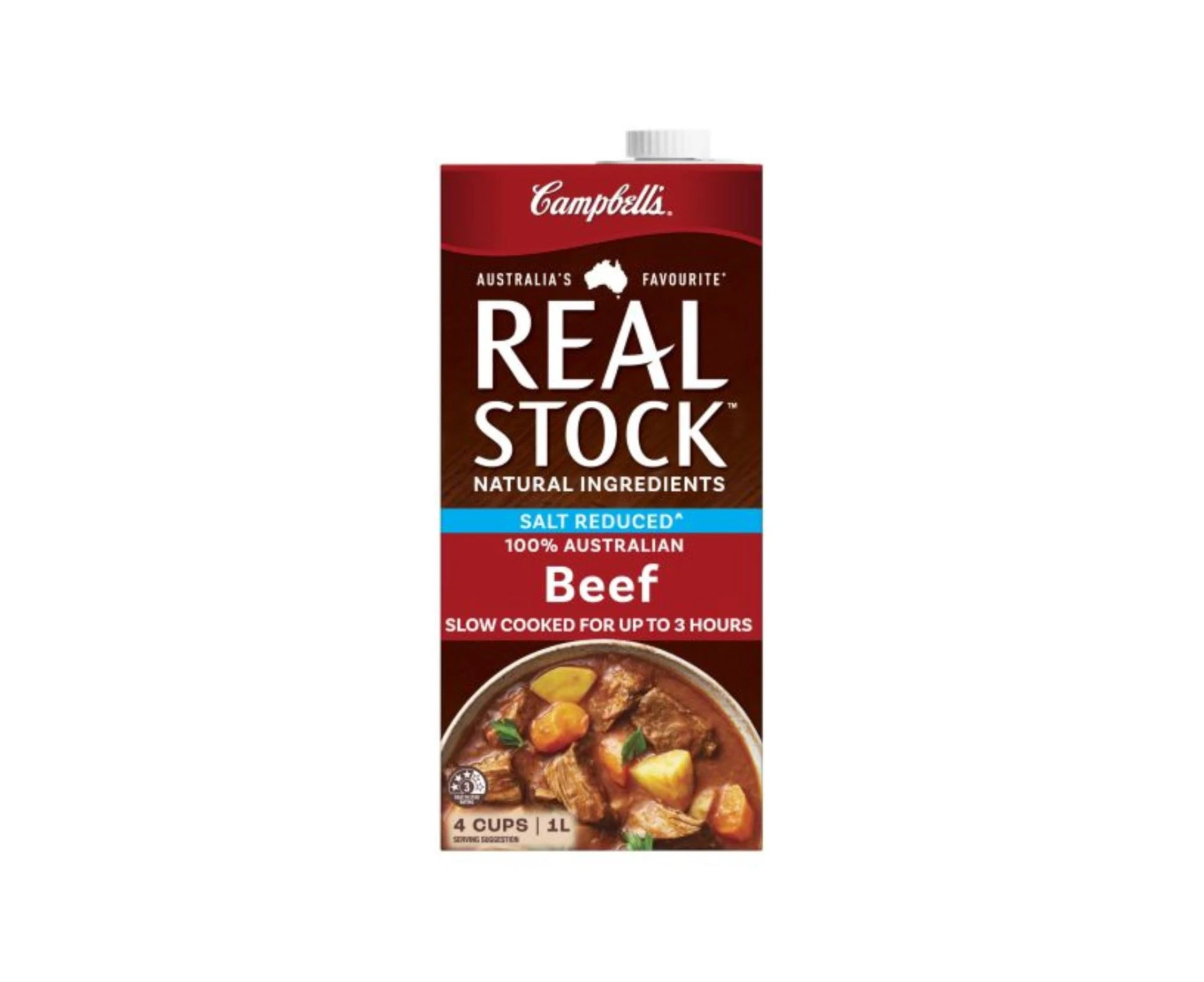 Campbells Real Stock Beef Salt Reduced 1ltr x 1