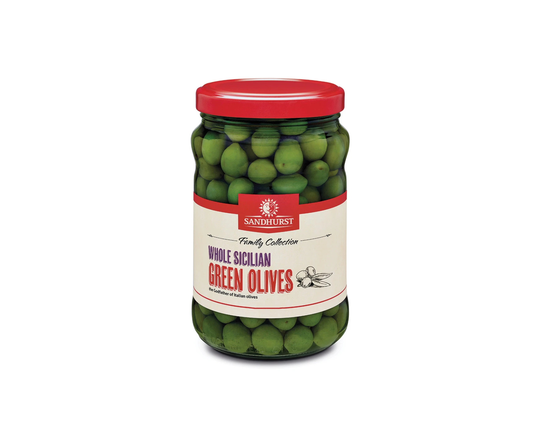 Sandhurst Whole Sicilian Green Olives 1.65kg x 1