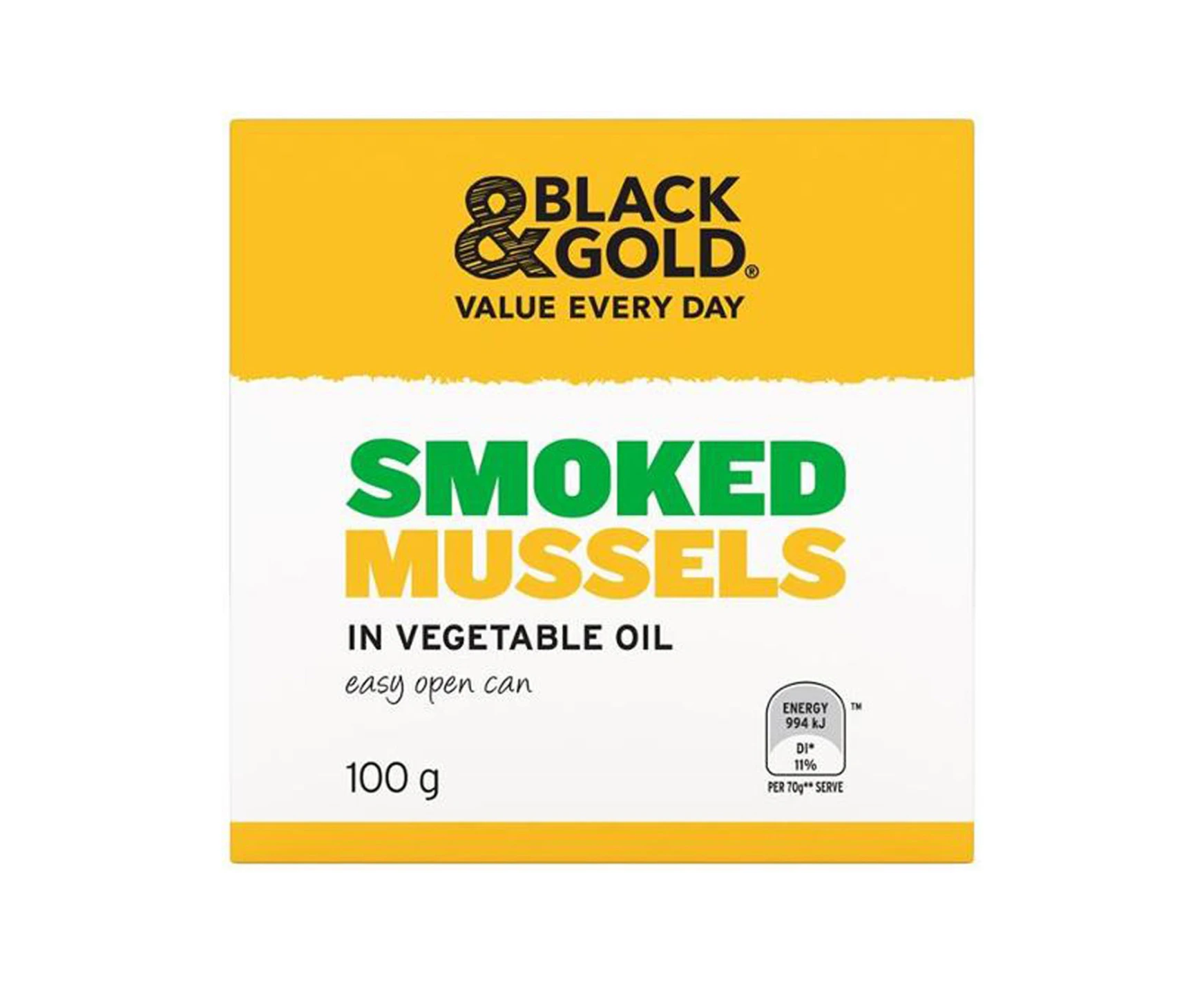 Black & Gold Smoked Mussels 100gm x 24