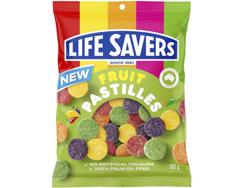 Lifesavers Fruit Pastilles Gummy Candy Lollies Bag 180g