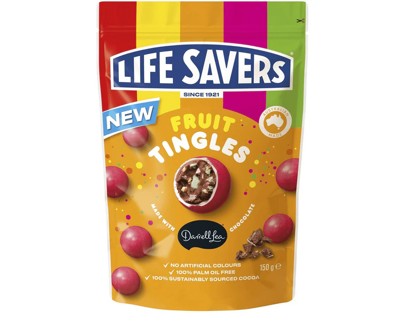 Darrell Lea Lifesavers Fruit Tingles Chocolate Balls Bag 150g