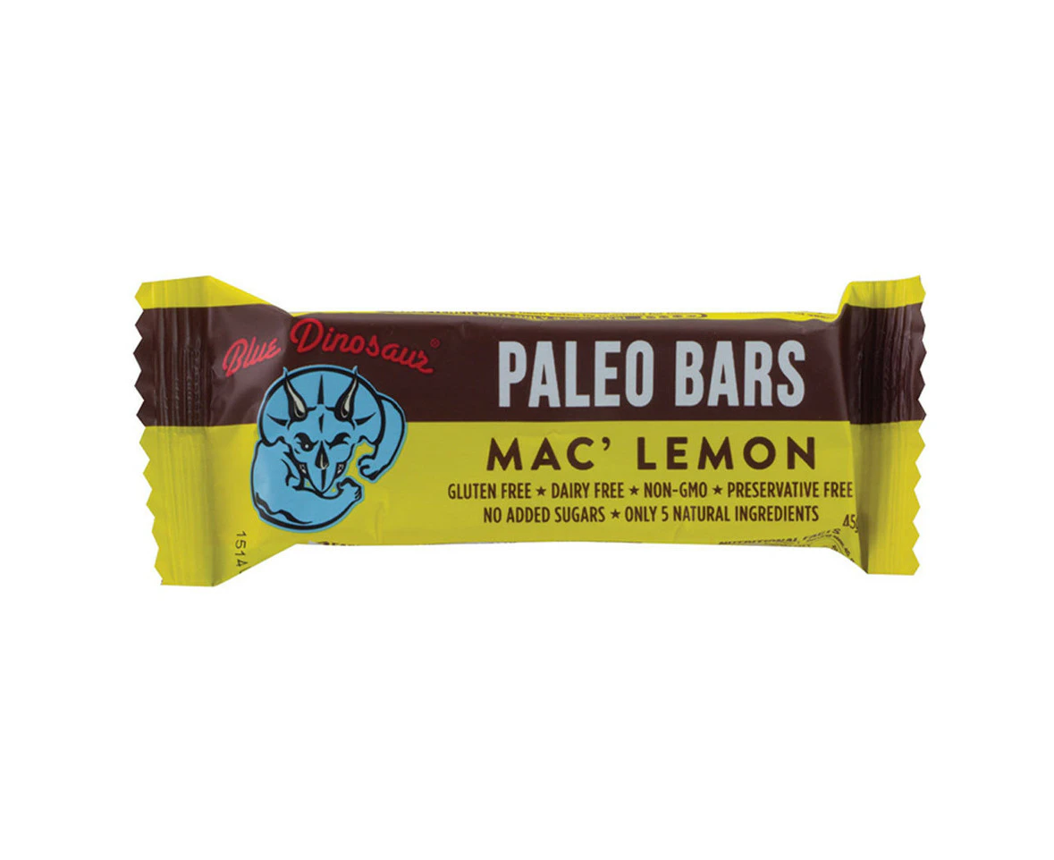 Blue Dinosaur Paleo Bar Mac Lemon 45g x 12