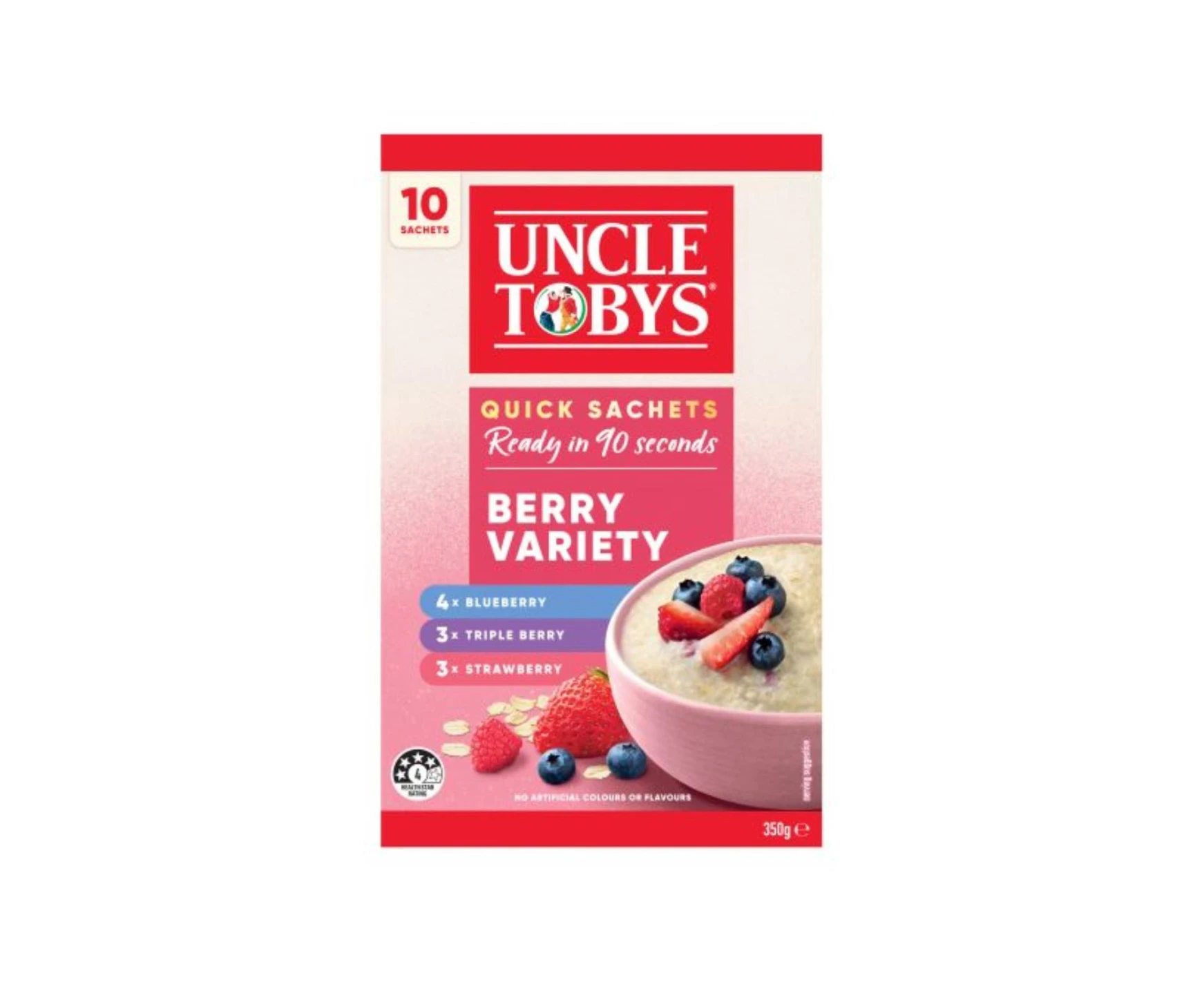 Uncle Toby Quick Oats Berry Variety Pack Breakfast Cereal 10 Pack x 1