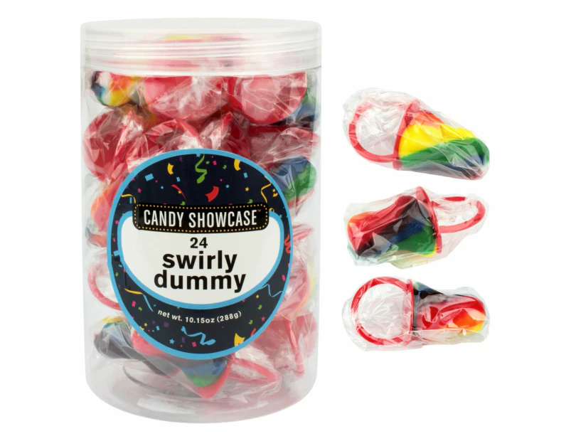 Rainbow Mini Swirly Dummy Lollies (Pack of 24)