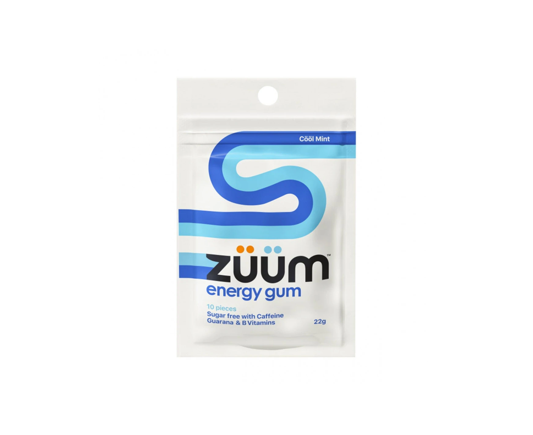 Zuum Energy Gum Cool Mint Caffine Guarana & B Vitamins x 16