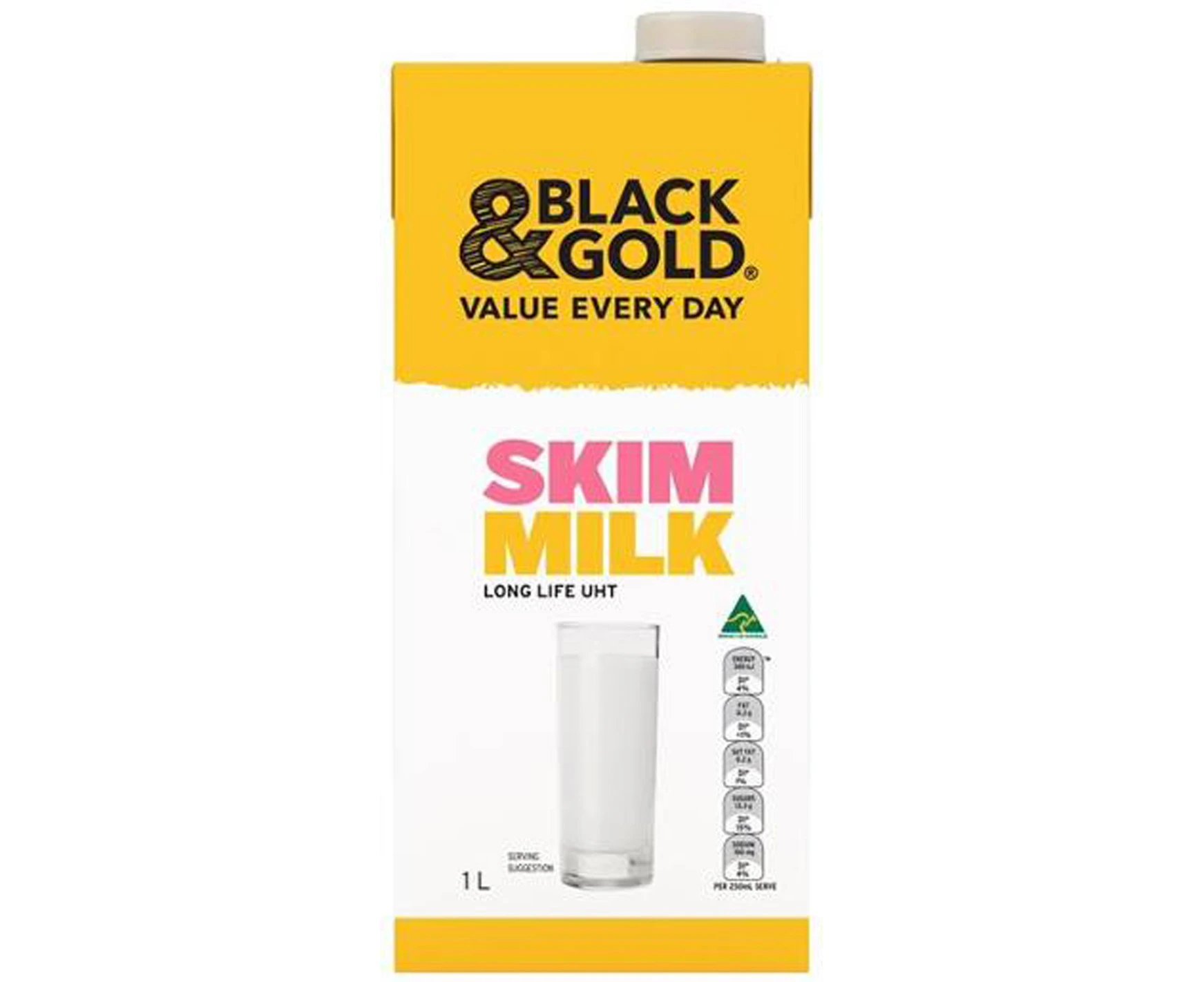 Black & Gold Milk Skim Long Life 1l x 1