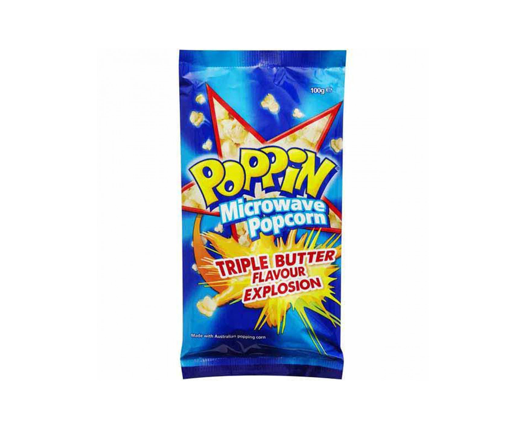 Poppin Micro Wave Popcorn Triple Butter 100g x 1