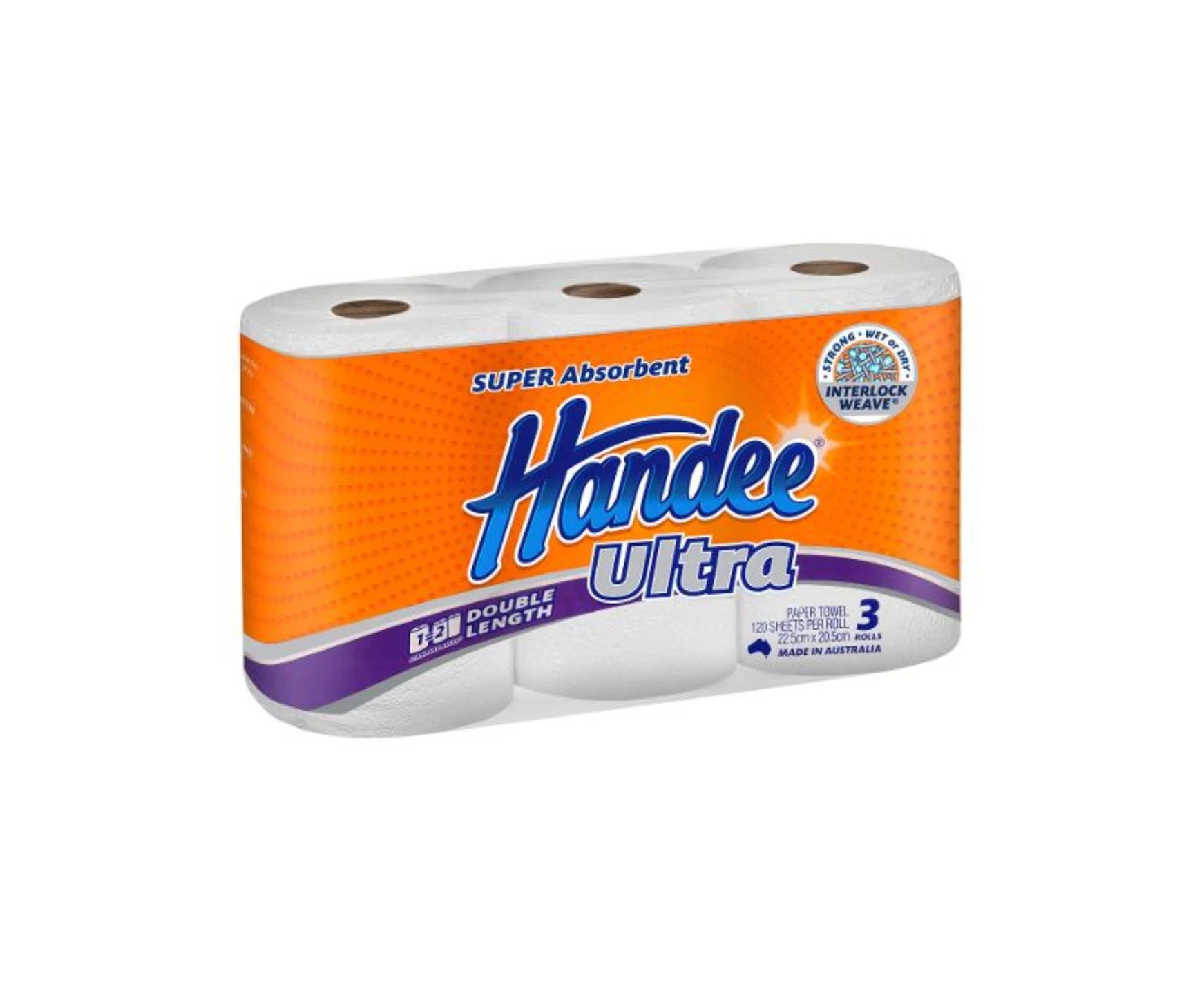 Handee Ultra White Double 2 Ply Paper Towel 3 Pack x 5