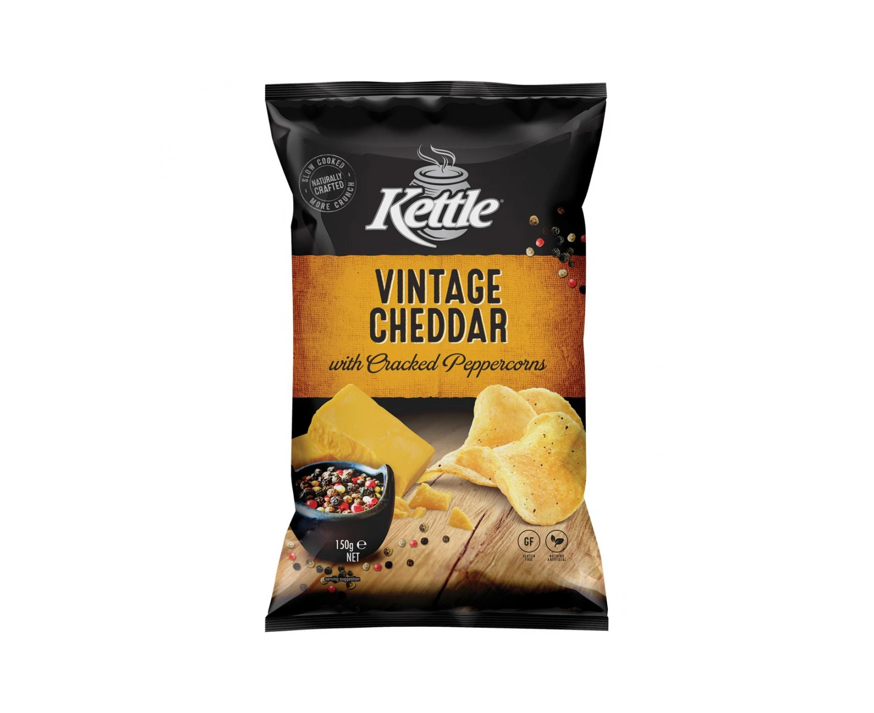 Kettle Vintage Cheddar With Cracked Peppercorns 150g x 1