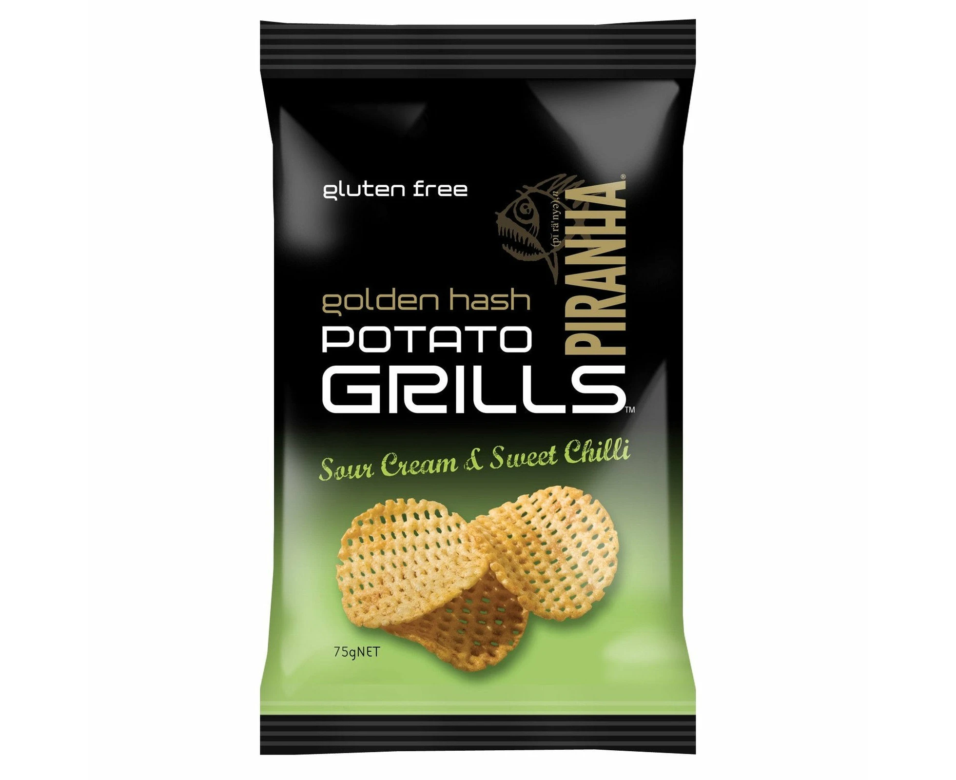 Piranha Potato Grills SourCream Chilli 75g (Pack of 12)