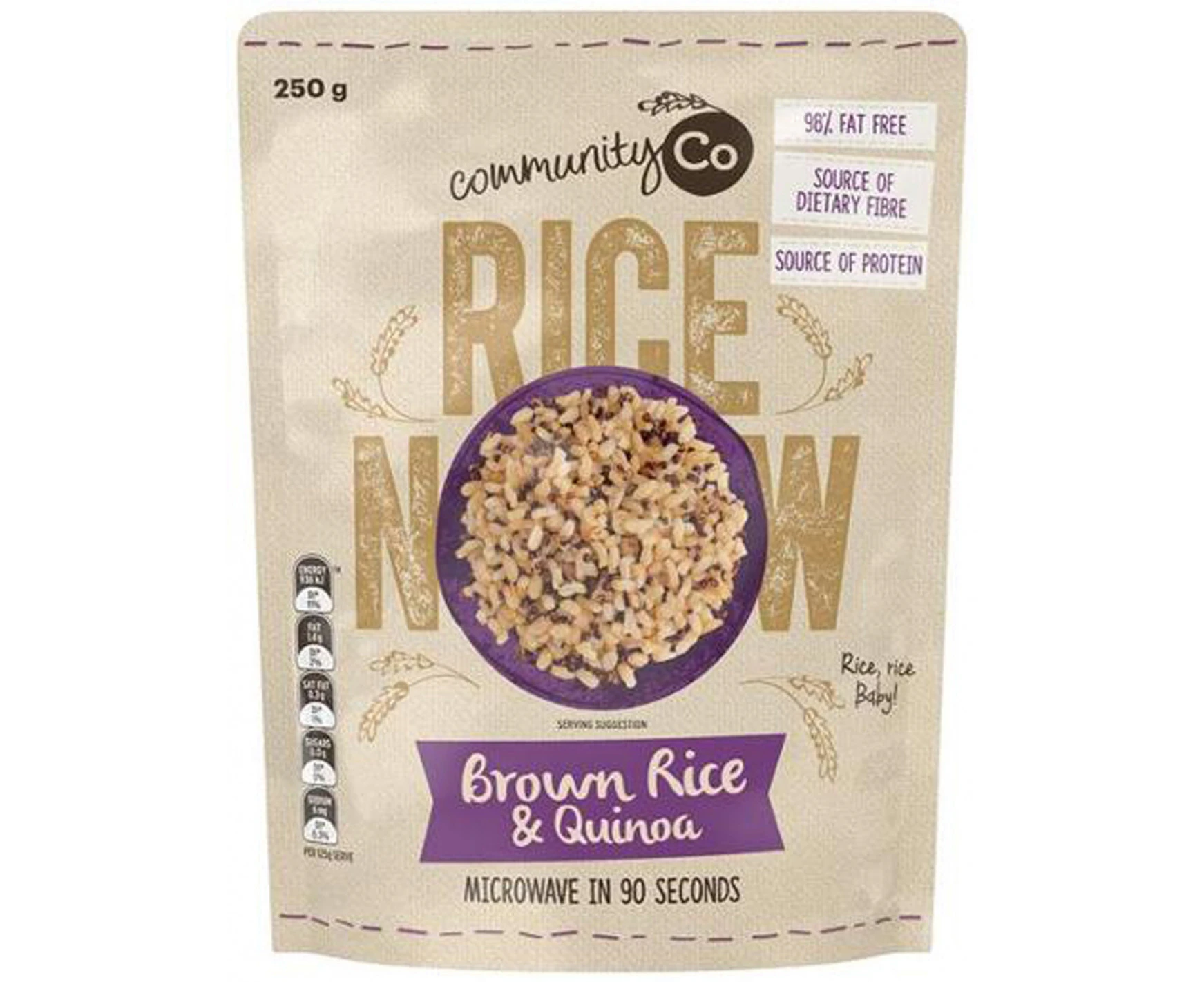 Community Co Brown Rice & Quinoa Microwaveable 250gm x 1