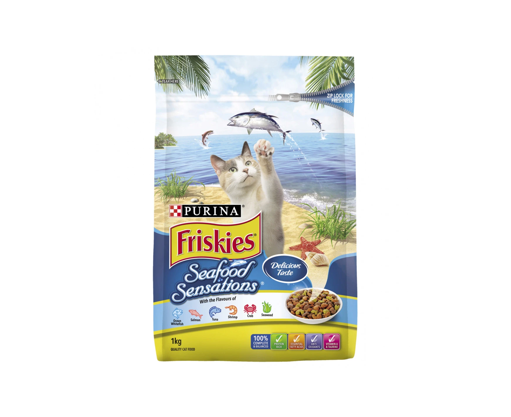 Friskies Adult Cat Food Seafood 1kg x 1