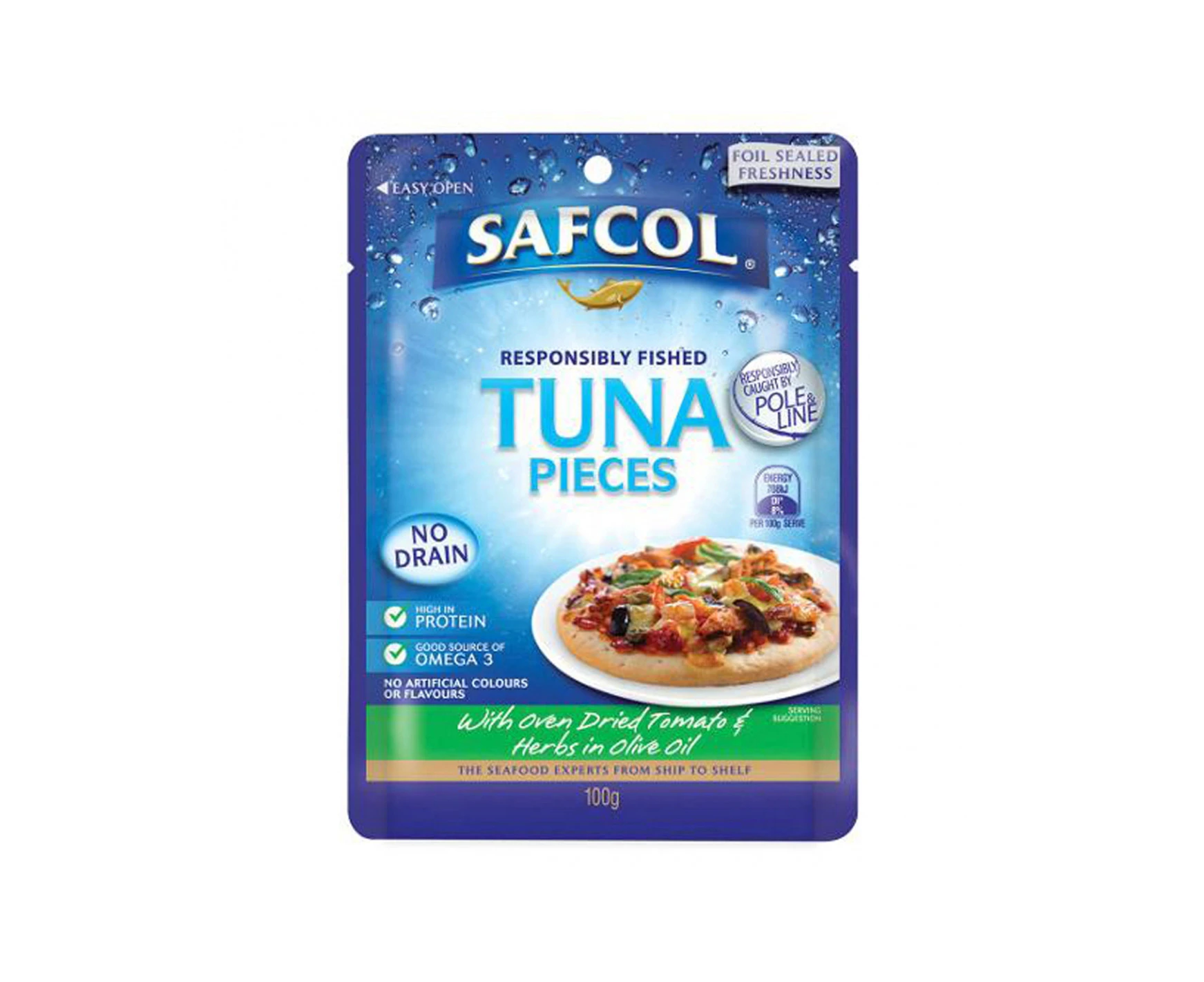 Safcol Gourmet On The Go Tuna With Tuna & Oven Dired Tomato Pouch 100gm x 1