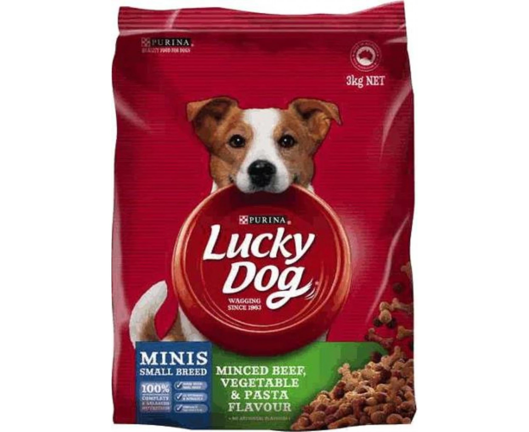 Lucky Dog Minis Beef Vegetable And Pasta 3kg x 1