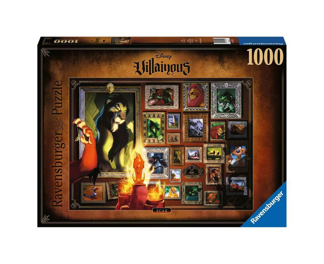 1000pc Ravensburger Villainous Scar Theme Family Jigsaw Puzzle Set