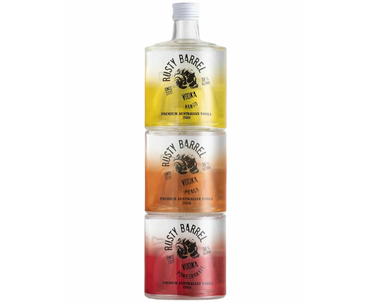 Rusty Barrel Spirits Flavoured Vodka 3 Pack Stack 3 x 250ml