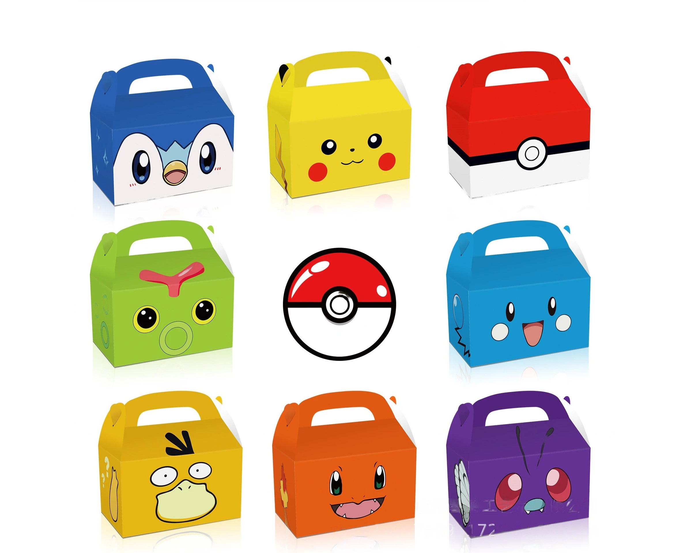 Pokemon Face Loot Box Bag Candy Favour Box Party Supplies Decorations 12PC