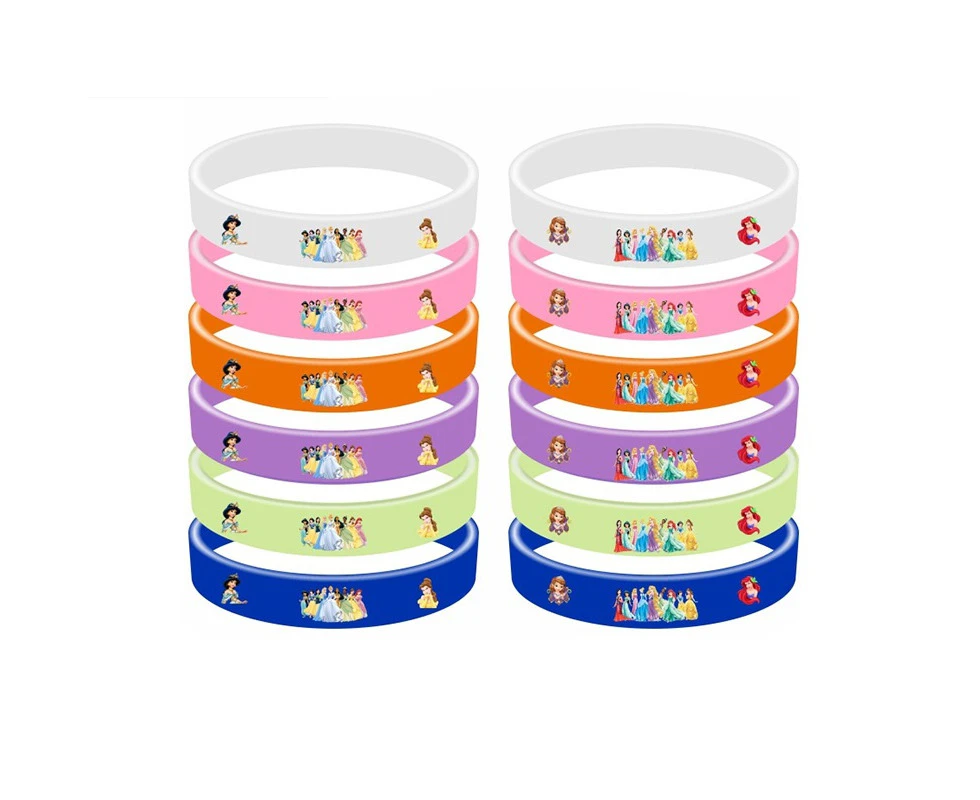 Disney Princess Wristbands Party Bracelets Birthday Favours Lolly Bag Filler 12PC