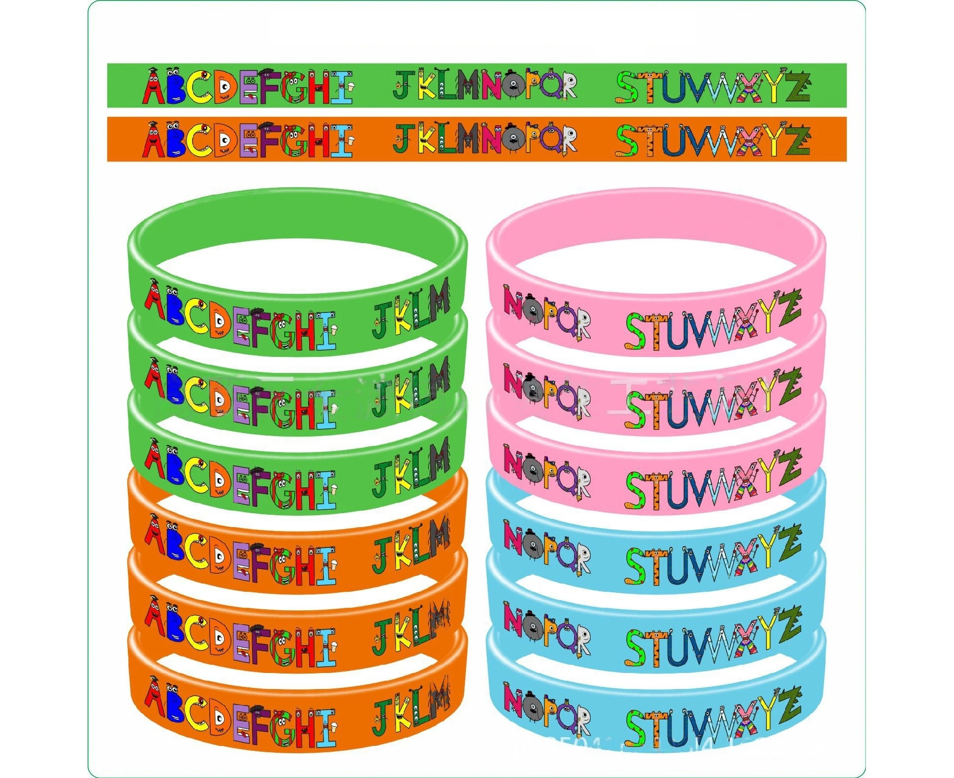 Alphabet Lore Wristbands Party Bracelets Birthday Favours Lolly Bag Filler 12PC