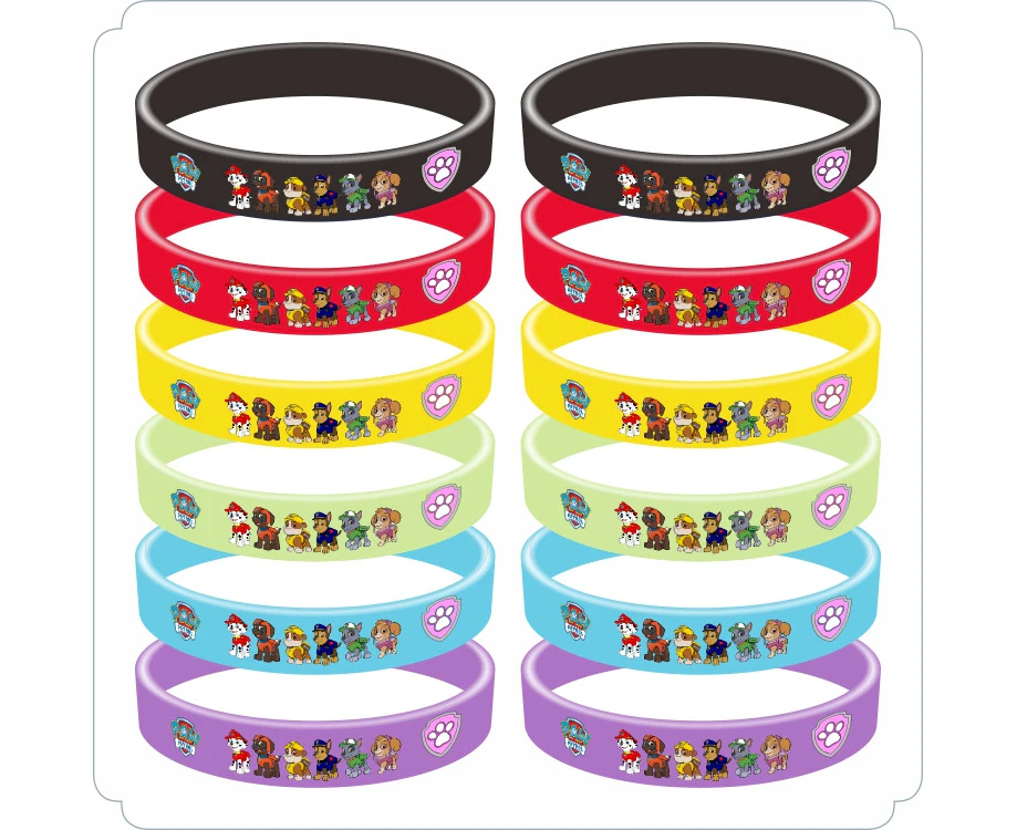 Paw Patrol Wristbands Party Bracelets Birthday Favours Lolly Bag Filler 12PC