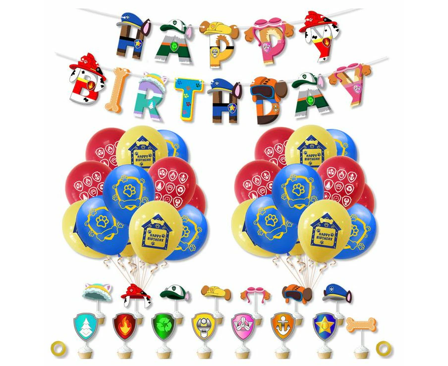 Paw Patrol Party Supplies Birthday Decorations Balloons Cake Topper Banner