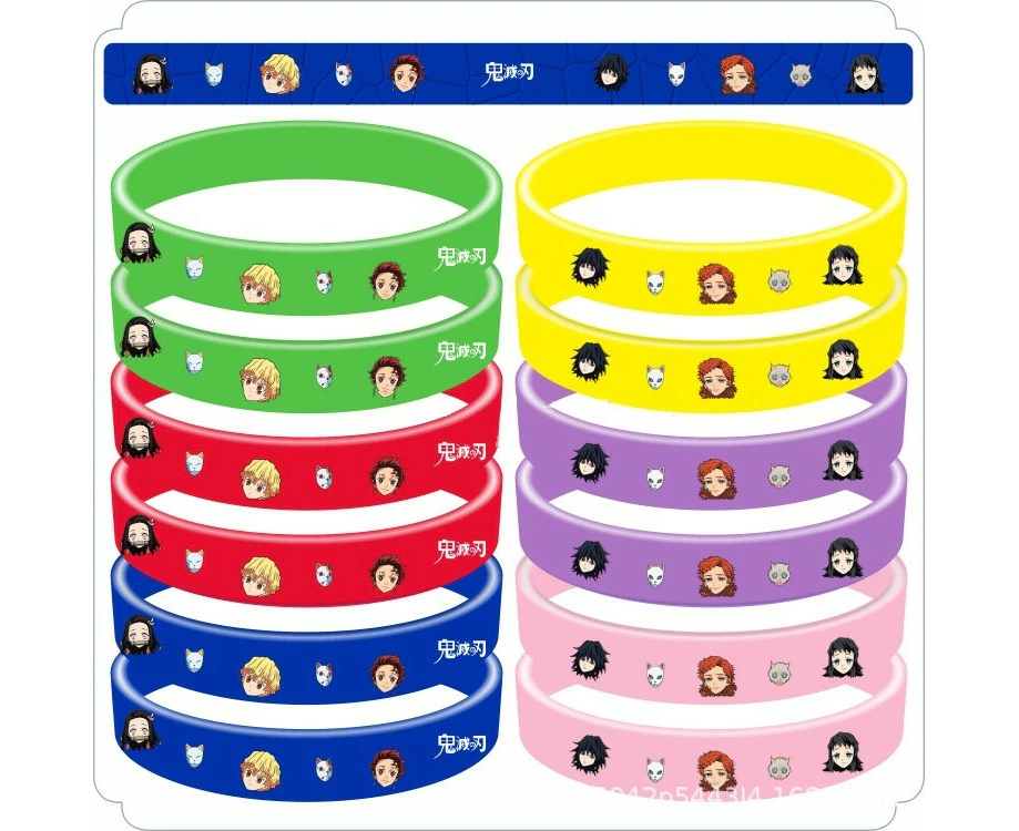 Demon Slayer Wristbands Party Bracelets Birthday Favours Lolly Bag Filler 12PC