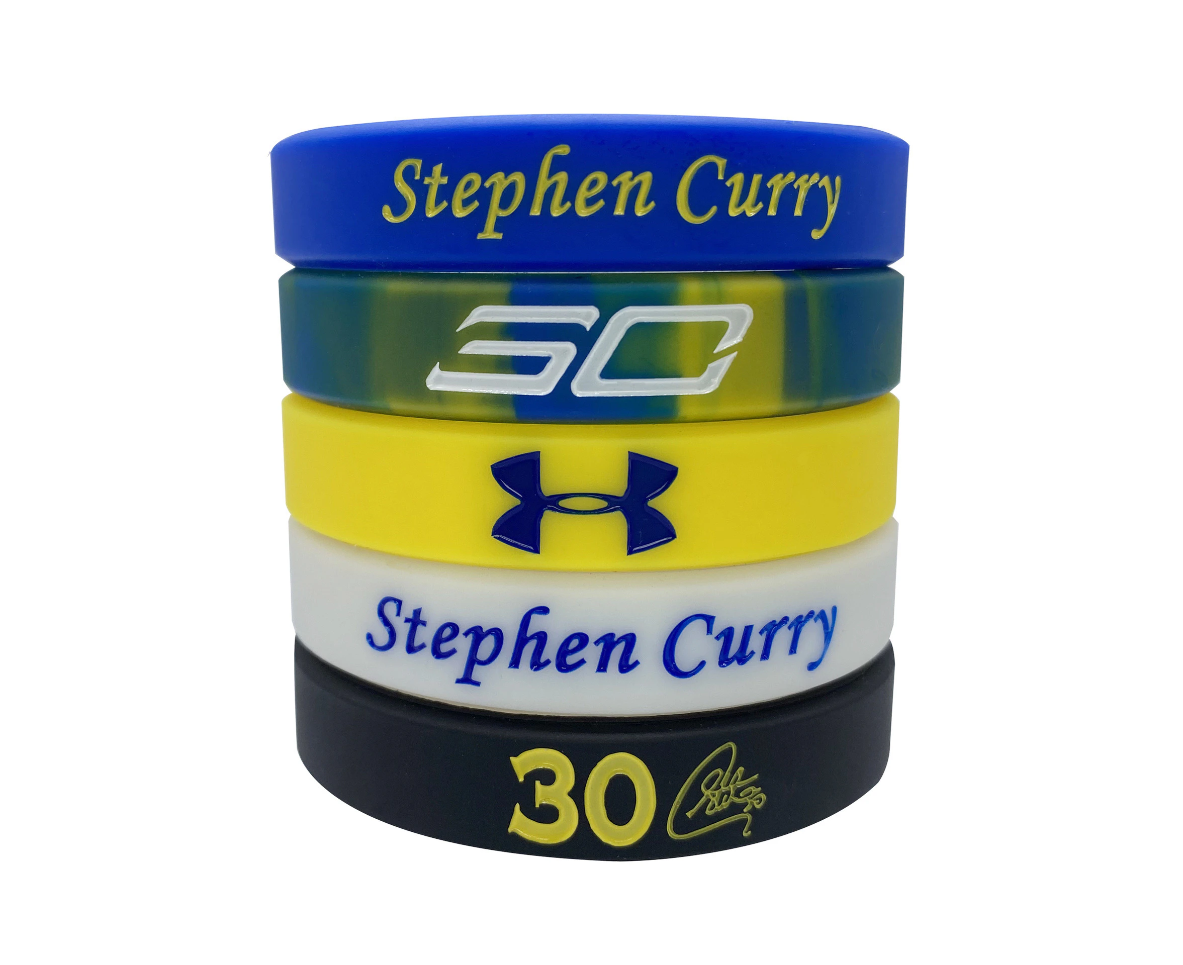 5PC Steph Curry Golden State Warriors #30 Wristbands Basketball Bracelet